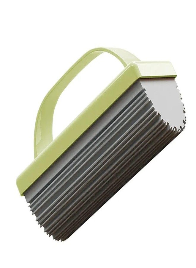Florisca Kitchen Pro Handheld Cleaning Brush with Ergonomic Handle, Grey and Green, Corrugated Scrubbing Surface, 12.4 cm Length, Multi-Purpose Squeegee Mop - Image 1